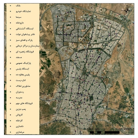 ژئودیتایس شهر قزوین شامل لایه های اصلی شهری بصورت شیپفایل نقطه ای GIS geodatabase of urban layers of Qazvin City