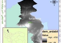 تصویر لایه ارتفاعی استان اردبیل