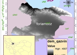 Position map of DEM Qazvin among neighboring provinces