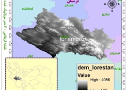 نقشه موقعیت لایه دم استان لرستان در ایران